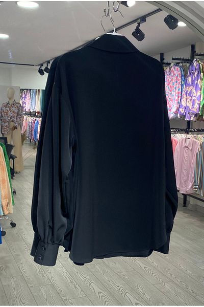 PERA MODA Cămașă bluză lungă supradimensionată - mânecă cu balon, fără vedere prin interior