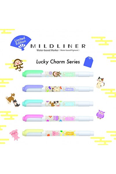 Zebra Mildliner Limited Edition 5'li Çift Uçlu Fosforlu İşaretleme Kalemi Seti - Lucky Charm / WKT7-