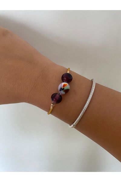 BAE ATOLYE Murano Glass Elevator Rope Bracelet - Purple Gift and Handmade