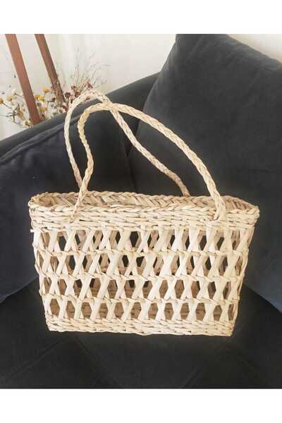 WAHSHE سلة خوص كبيرة