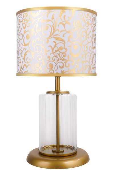 MINIMAL ETICARET VE BILGI TEKNOLOJILERI Monarch Transparent Gold Striped Glass Lampshade