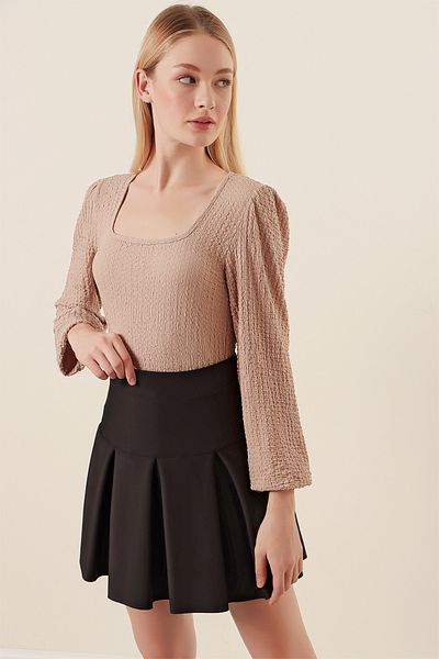 Bigdart 0442 Langarmbluse – Beige