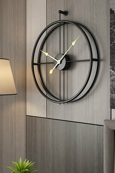 AGA KONSEPT La Clock Xl 75x85 Cm Siyah, Modern Dekoratif Ispanyol Tarzı Duvar Saati