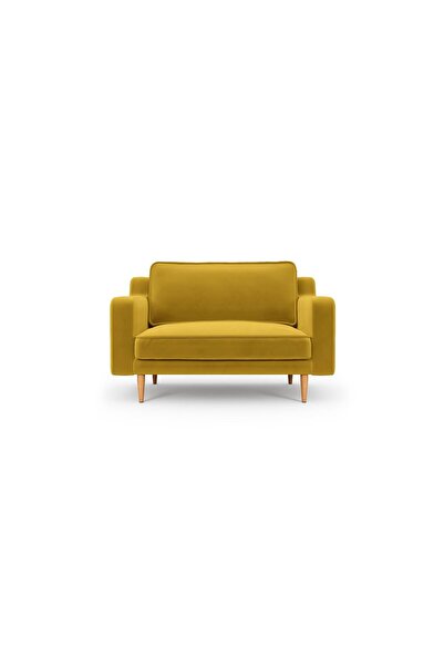 Normod Klem Slim Loveseat Ahşap Ayak - Kadife