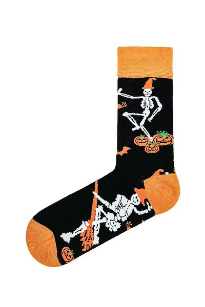CARNAVAL SOCKS Κάλτσες αποκριών - Σκελετός και μοτίβο κολοκύθας