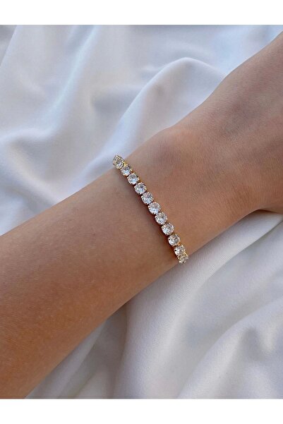 Eylülün Takısı Kadın Gold Renk Su Yolu Taş Bileklik