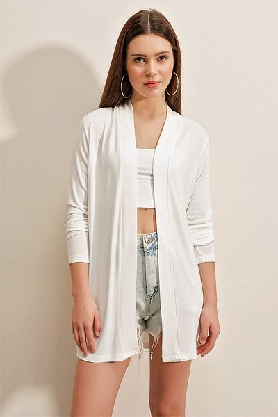 Bigdart 5887 Saisonale dünne Strickjacke – Weiß