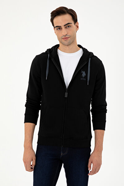 U.S. Polo Assn. Pánský černý pletený cardigan 50289028-VR046