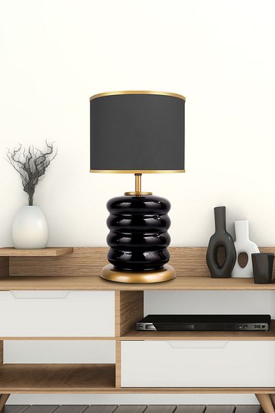 MINIMAL ETICARET VE BILGI TEKNOLOJILERI Black Lampshade - Glass Mirror Gloss Black