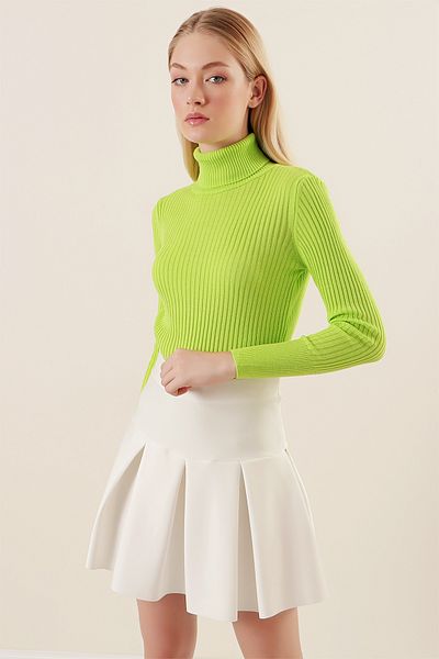 Bigdart 10311 Pulover tricotaj cu gât - verde