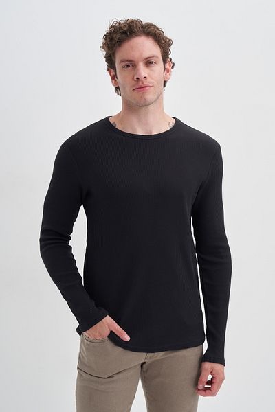 Cazador CAZ 5164 Черен гофретен суитшърт
