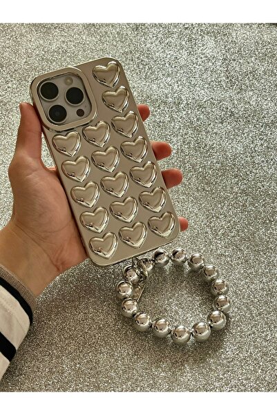 HYPERSOFT Iphone 15 Pro (6.1 inç) Uyumlu Bileklik Charm Aksesuarlı Parlak Nik...