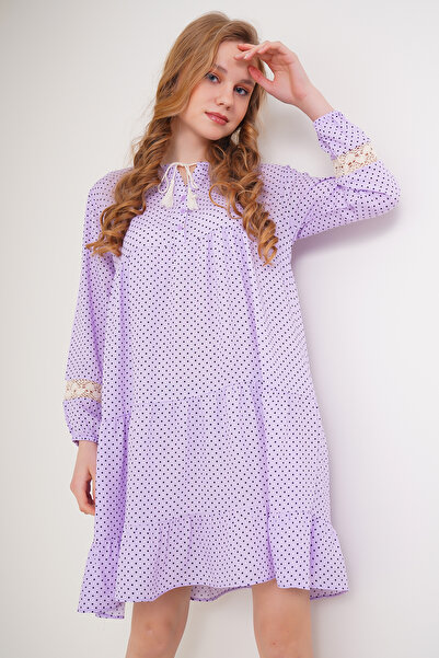 Bigdart 1637 Detailní krajková tunika - šeřík