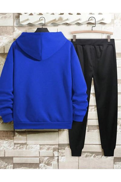 YUVEST Blackrock Brooklyn New York Printed Hooded Sweatshirt and Sweatpants Set - Sax Blue