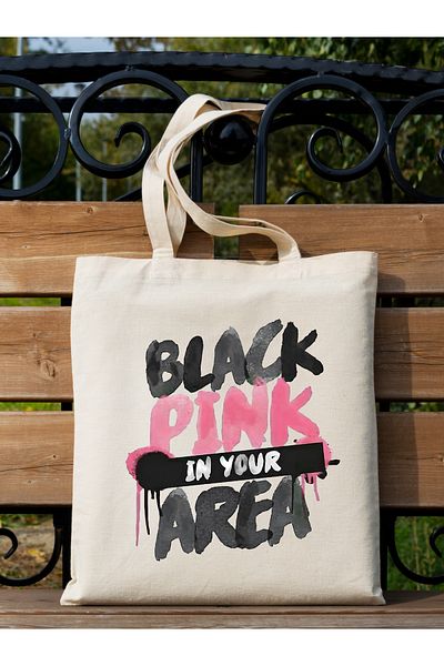 Cemira Negru Roz Blackpink Design Tote Bag Geantă de stofa