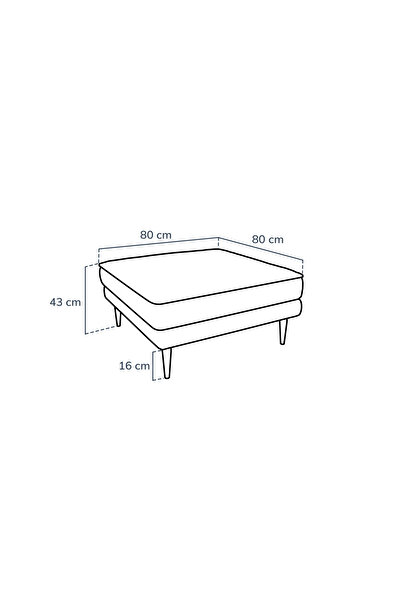 Normod Klem Puf Ahşap Ayak - Kadife
