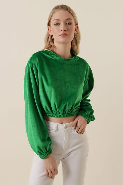 Bigdart 55392 Μπλούζα Velvet Crop - Πράσινη