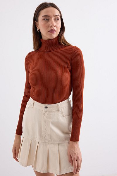 Bigdart 10311 Turtleneck Knitwear Sweater - Tile