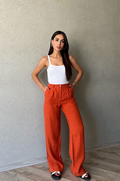 Seda Yalçın Atelier Tile Front Pleated Linen Trousers