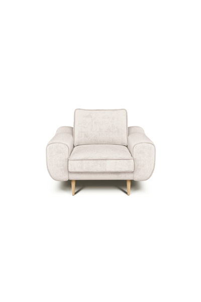 Normod Klem Tekli Koltuk Ahşap Ayak - Fitilli Kadife