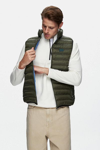 UCLA Blume Green Zip and Pocket Polyester Standard Fit Men's Vest