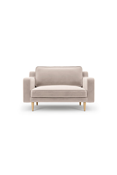 Normod Klem Slim Loveseat Ahşap Ayak - Kadife