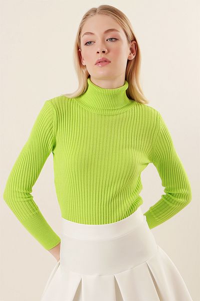 Bigdart 10311 Pulover tricotaj cu gât - verde