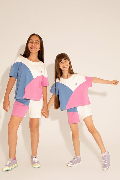 U.S. Polo Assn. شورت بناتي محبوك باللون البنفسجي 50288433 -VR037