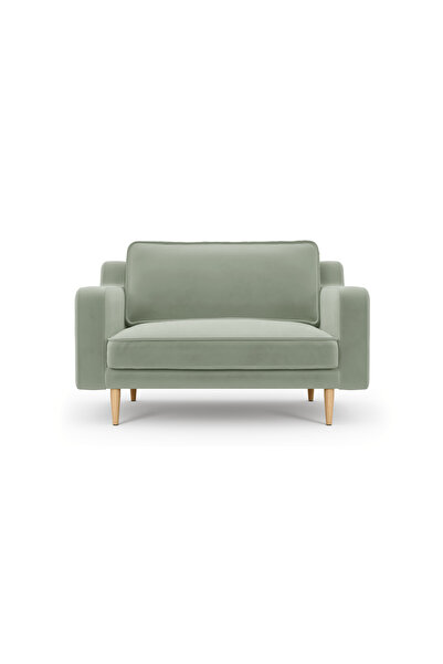 Normod Klem Slim Loveseat Ahşap Ayak - Kadife