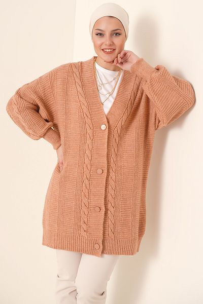 Bigdart 15768 Hijab-Strickjacke – Lachs