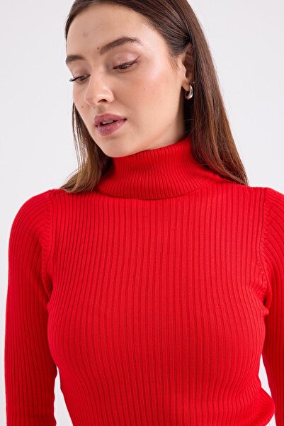 Bigdart 10311 Rollkragen-Strickpullover – Rot
