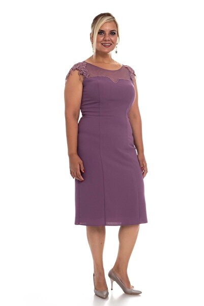 AYHAN 2004 BB Kolu Nakış İşli Boncuklu Kısa Elbise