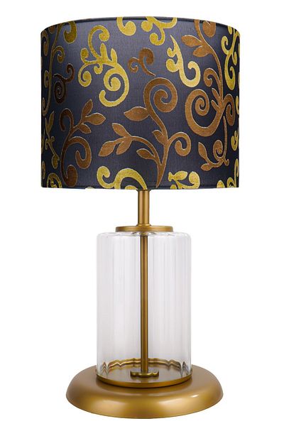 MINIMAL ETICARET VE BILGI TEKNOLOJILERI Monarch Transparent Gold Striped Glass Lampshade