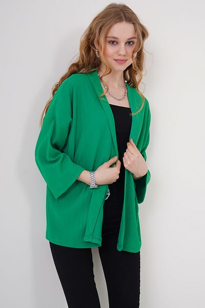 Bigdart 5862 Gestrickter Kimono – Grün