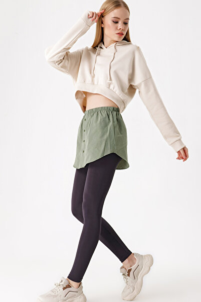 Bigdart 1888 Sweatshirt and Shirt Under Sweater Skirt - Khaki