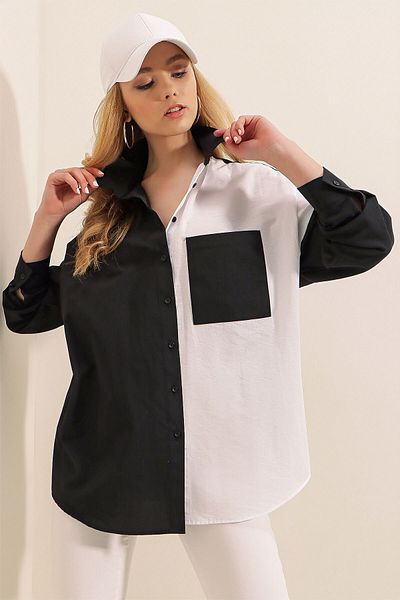 Bigdart 20116 Color Block Shirt - Black