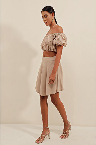 Bigdart 1885-ös kiszélesedő miniszoknya - bézs