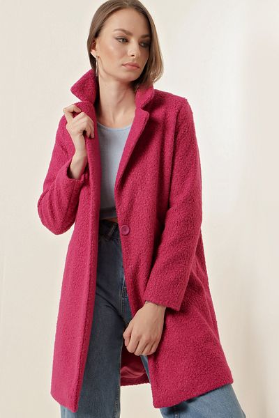 Bigdart 9082 Παλτό Cashmere Oversize - Φούξια