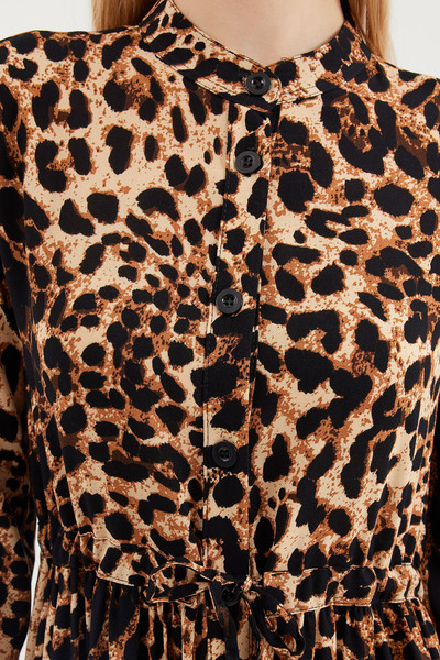 Bigdart 2144 Patterned High Collar Dress