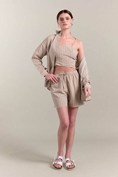 Sevilen Tekstil Ριγέ γυναικείο σορτς