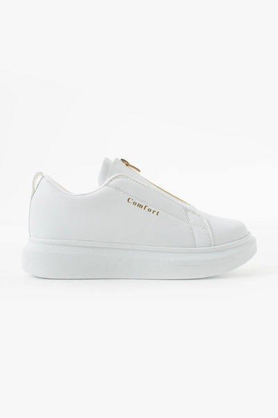 Ayakkabium Білі кросівки з високою підошвою та блискавкою, спортивний стиль, чоловіче взуття Mhn Ay3643