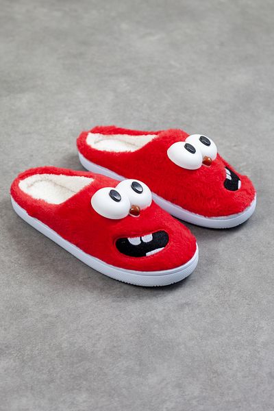 DRY WOOD Women's House Slippers - Smiling Funny Face, Silent Plush Fluffy Sole, Dowry Slippers