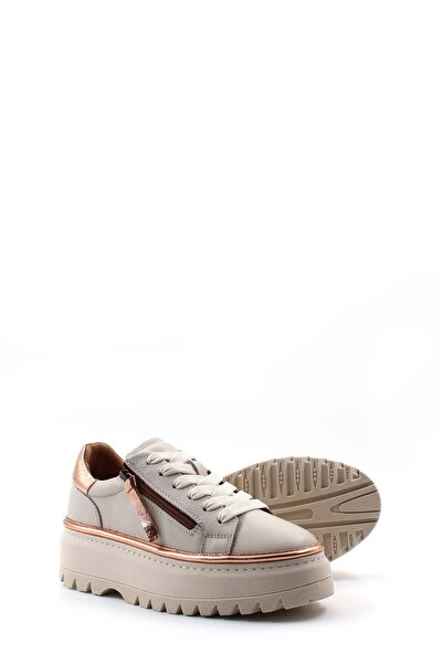 Ayakkabıhane Pantofi casual de damă cu talpă înaltă, din piele naturală, bej,...