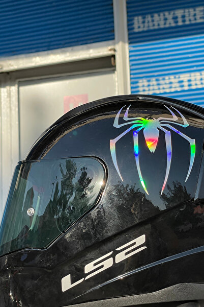 Banxtre Motor-Araba-Kask için Hologramlı Renk Değiştiren Örümcek Sticker Etik...