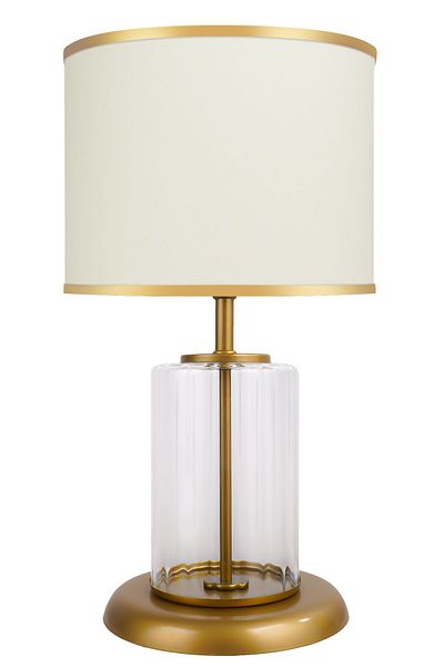 MINIMAL ETICARET VE BILGI TEKNOLOJILERI Monarch Transparent Gold Striped Glass Lampshade