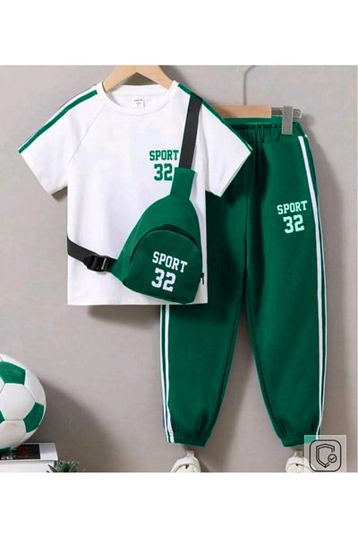 MANCY Kids Sport 32 Printed Short Sleeve Summer Oversize Children's Tracksuit Set