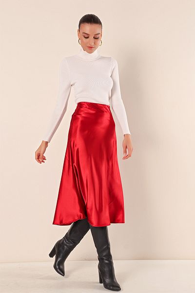 Bigdart 15806 Szatén szoknya - Claret Red