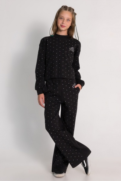 DMB BOYS & GIRLS Σετ αθλητικής φόρμας για κορίτσια με όλη την πέτρα διακοσμημένη με ρούχα χωρίς ραφές στο κάτω μέρος