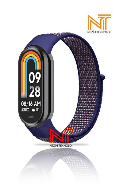 Nezih Case Xiaomi Mi Band 8 / 9 / 10 Uyumlu Hasır Kumaş Tasarım Renkli Spor K...