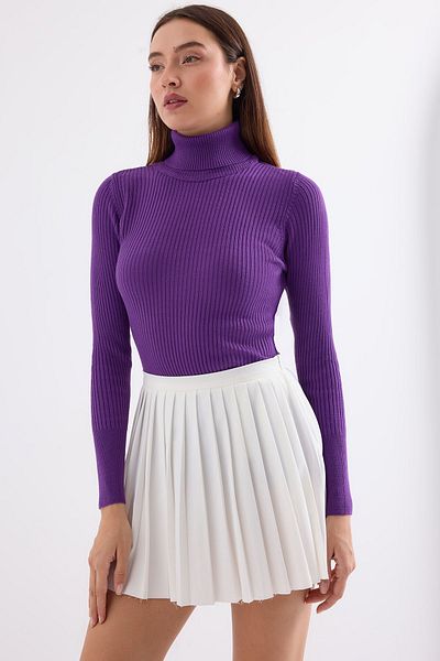 Bigdart 10311 Pulover tricotaj cu gât - violet